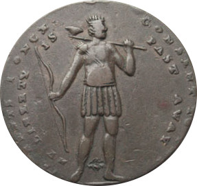 Spence's token 'If rents I once consent to pay, my liberty is passed away' Spence's Indian token 'If rents I once consent to pay, my liberty is passed away'